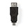 USB-Adapter | USB 2.0 | USB Micro-B Male | USB-A Female | Vernikkeld | Recht | PVC | ABS | Zwart | Polybag