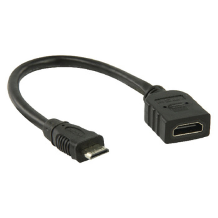 Valueline High Speed HDMI kabel met HDMI Mini-Connector Male - HDMI Female 0.20 m Zwart - Beterbatterij