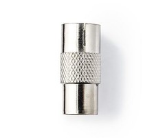Nedis Satelliet- en Antenne-Adapter | Coax Male | Coax Female | Vernikkeld | 75 Ohm | Recht | Metaal | Zilver | 1 st. | Blister