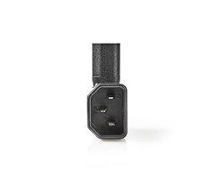 Nedis Voedingsconnector | IEC-320-C13 female - IEC-320-C14 male haaks links/rechts | Zwart