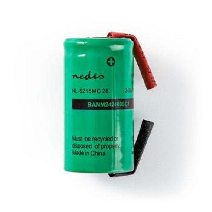 Oplaadbare NiMH-Batterij | 1.20 V | NiMH | NiMH-Accupack Oplaadbaar | 2400 | Voorgeladen Aantal batterijen: 1 stuks | Polybag | N/A | Soldeertab | Groen - Beterbatterij