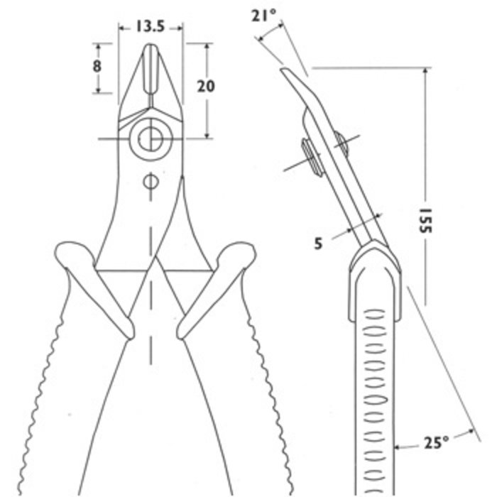 Piergiacomi Zijkniptang 128 mm