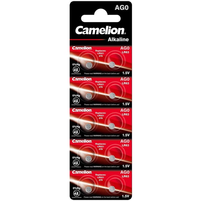 Camelion Camelion AG0 / LR521 Alkaline Knoopcel Batterijen – 10 stuks – 1.5V – Niet-oplaadbaar – Voor horloges, calculators, speelgoed