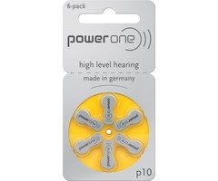 Power One 10 Hoorbatterijen Geel - Blister 6 stuks