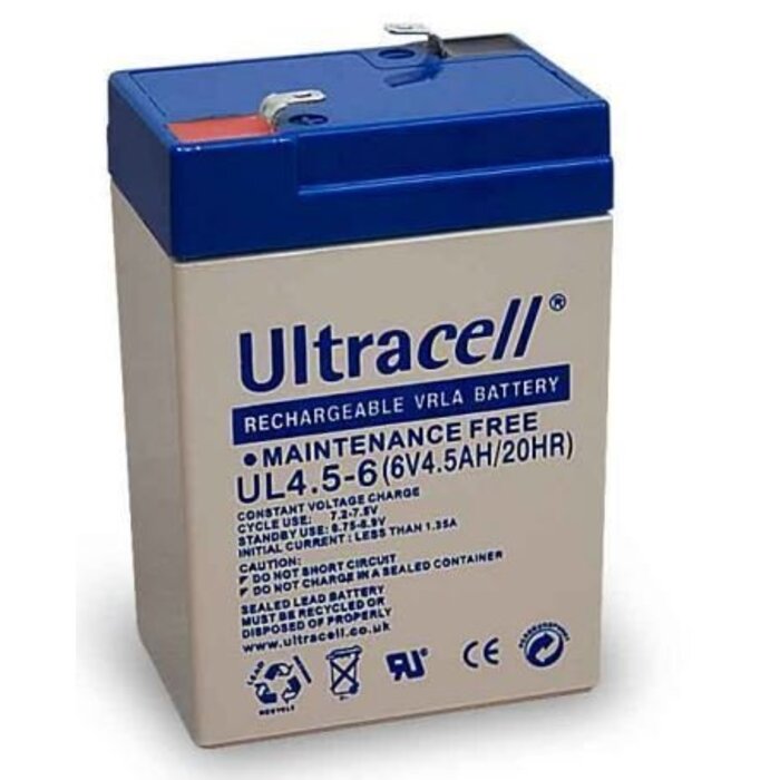 Ultracell 6V, 4,5 Ah Loodaccu UltraCell UL4.5-6