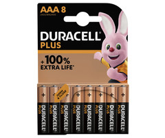 Duracell AAA mini penlite 8 stuks Plus alkaline 100% Duracell