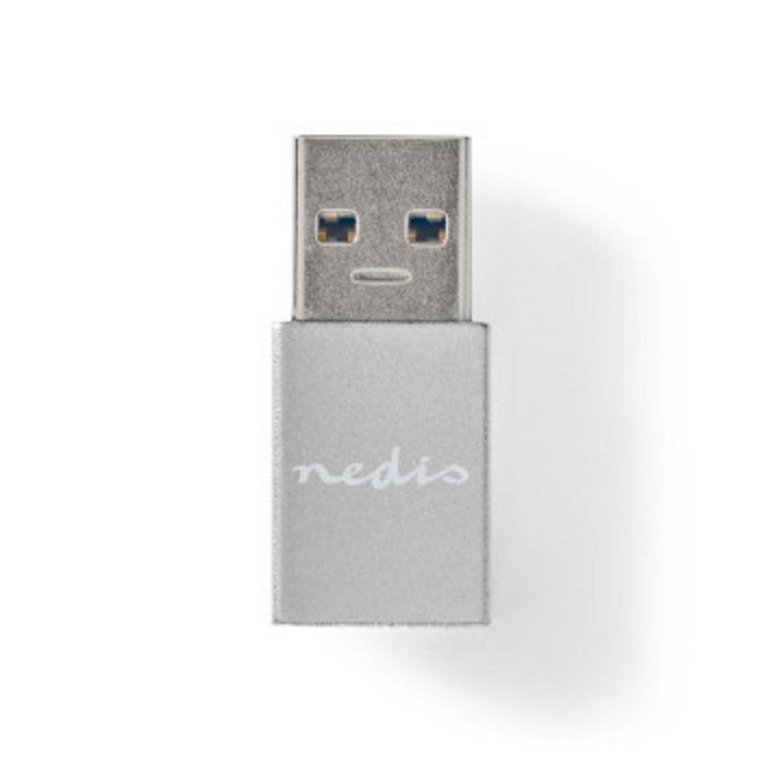 Nedis USB-Adapter | USB 3.2 Gen 1 | USB-A Male | USB Type-C™ Female | Vernikkeld | Zwart | Polybag