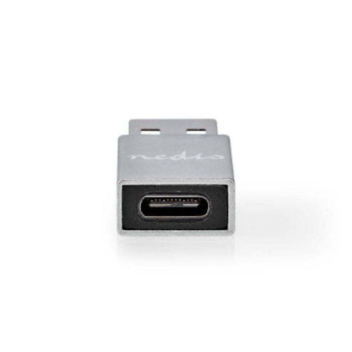 Nedis USB-Adapter | USB 3.2 Gen 1 | USB-A Male | USB Type-C™ Female | Vernikkeld | Zwart | Polybag