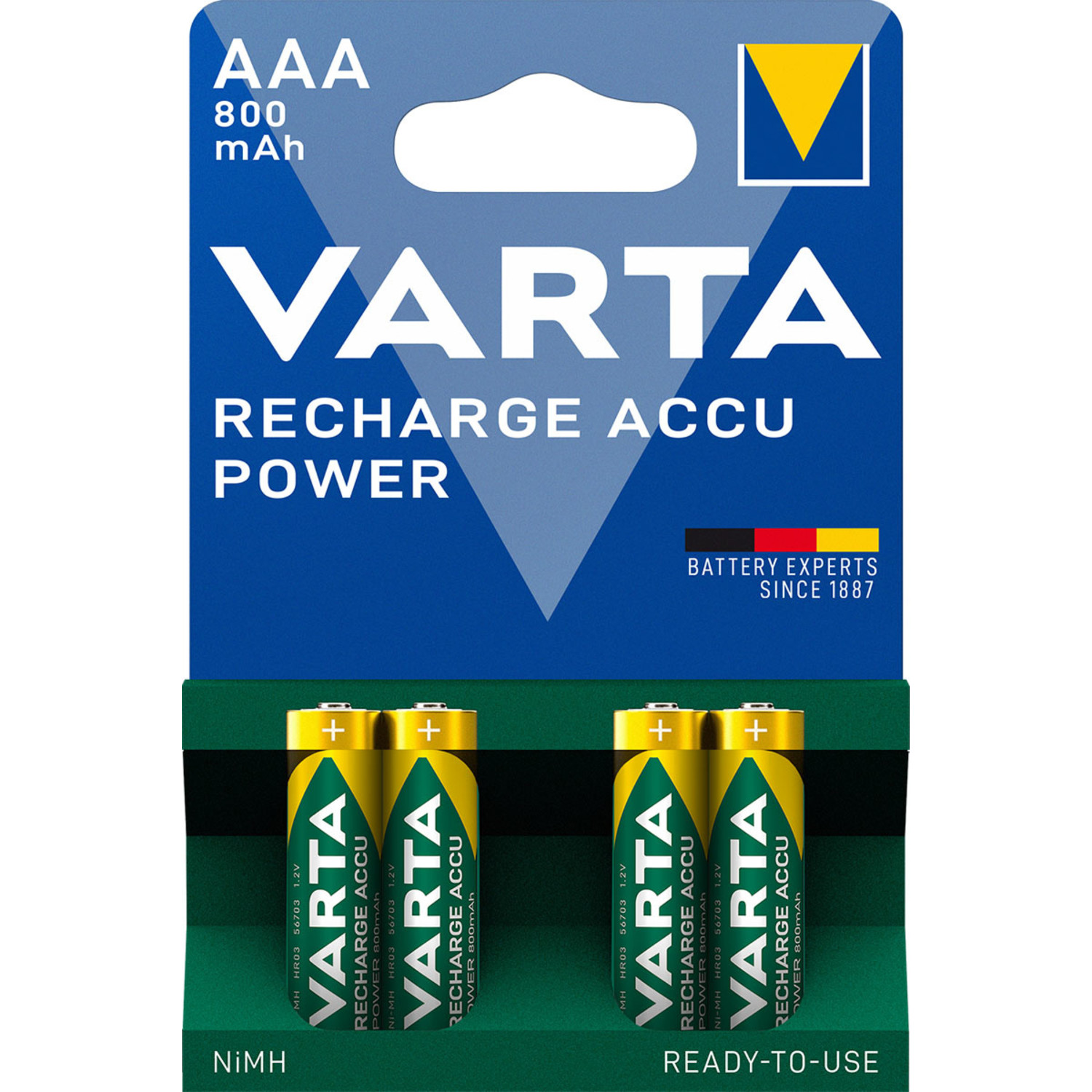 Uit Hij Dakloos Varta AAA - oplaadbare batterijen 800mAh 4 stuks - Beterbatterij