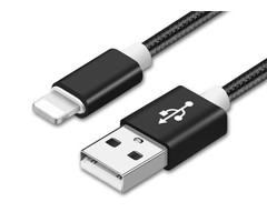 Reekin Oplaad kabel Iphone USB- Lightning  1 Meter (zwart-Nylon)