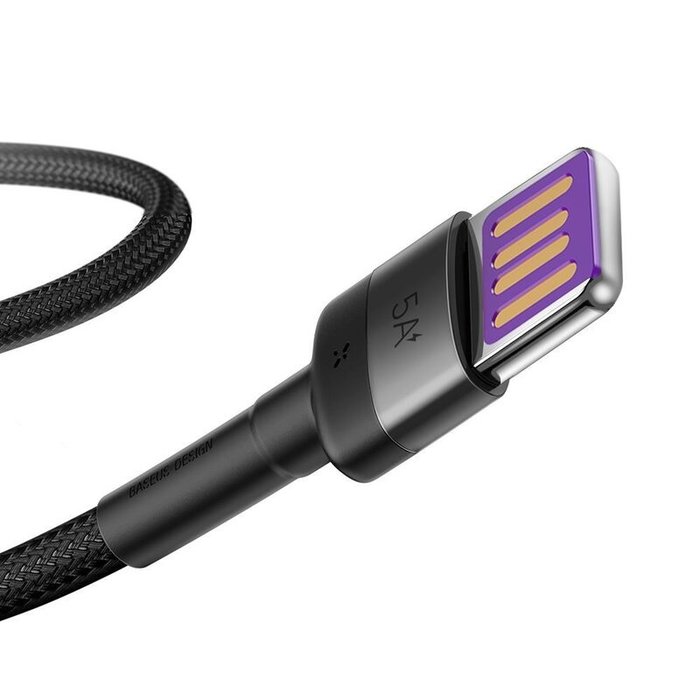 Baseus USB kabel - USB-C 40W - 5A - Super charge 1 meter Grijs/Zwart