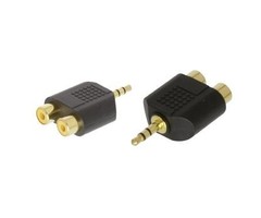 Valueline Stereo-Audio-Adapter 3.5 mm Male - 2x RCA Female Zwart