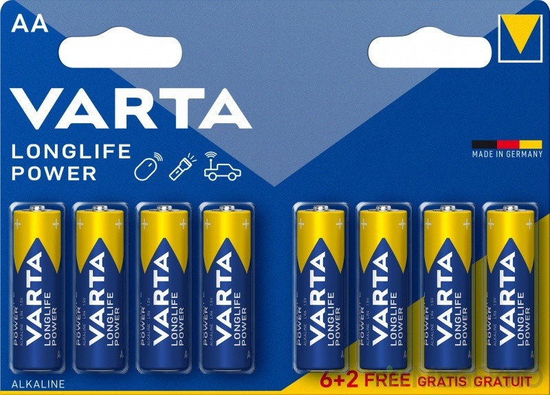 wees onder de indruk dienblad Waarschuwing Varta AA penlite batterijen 8 stuks Long Life power - Beterbatterij
