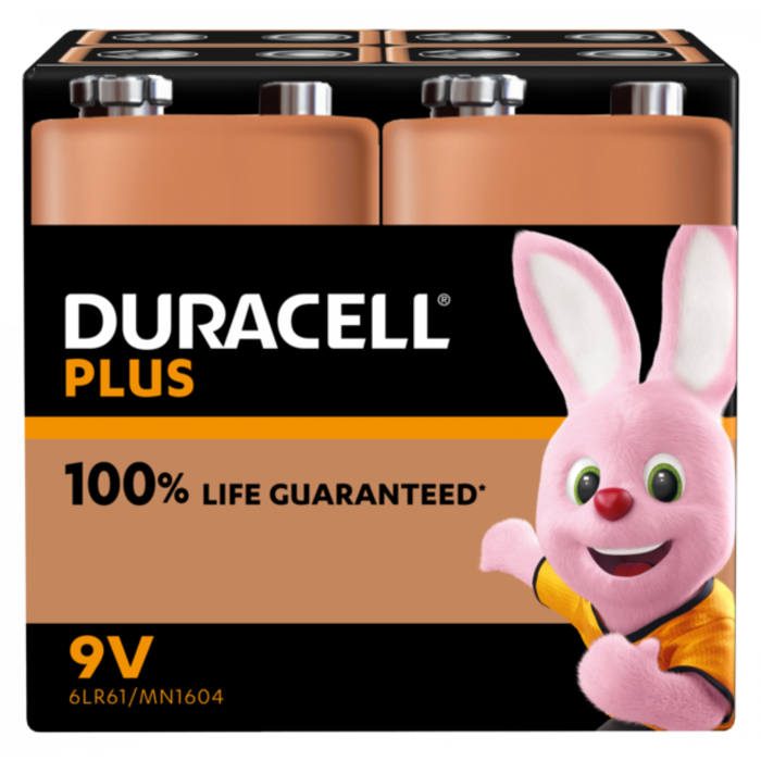 Duracell 9 Volt Plus alkaline 100% Duracell 4x