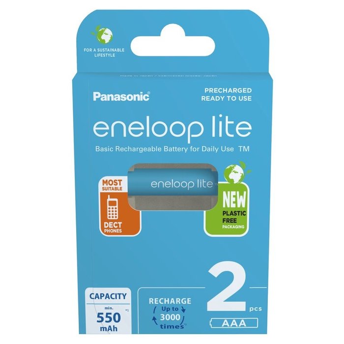 Eneloop AAA oplaadbare batterijen 550 mAh 2 stuks Eneloop Lite