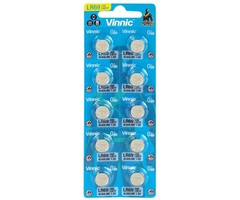 Vinnic AG6 Alkaline Knoopcelbatterijen LR69 - 10 stuks, 1.5V, 9.5mm diameter, 2.1mm hoogte
