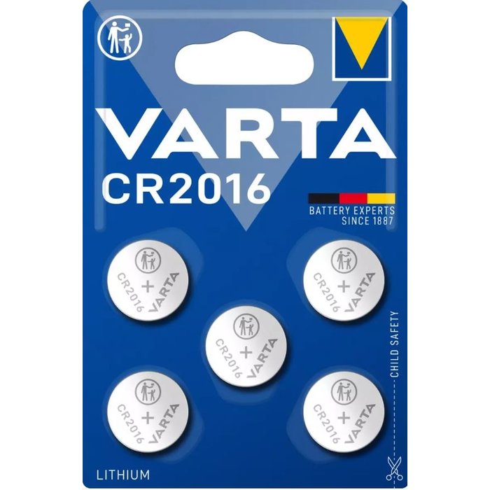 Varta CR2016 Lithium knoopcel Varta - 5 stuks
