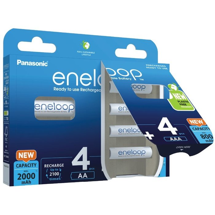 Eneloop 4xAA + 4xAAA Eneloop oplaadbare batterijen