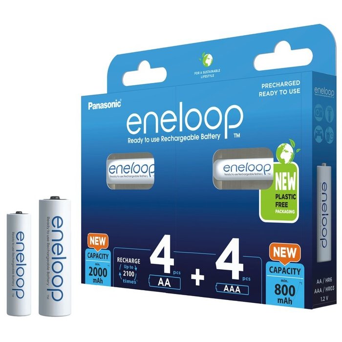 Eneloop 4xAA + 4xAAA Eneloop oplaadbare batterijen