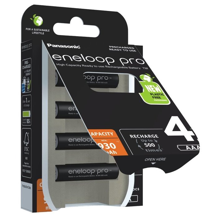 Eneloop AAA Oplaadbare batterijen 930 mAh 4 stuks Eneloop Pro