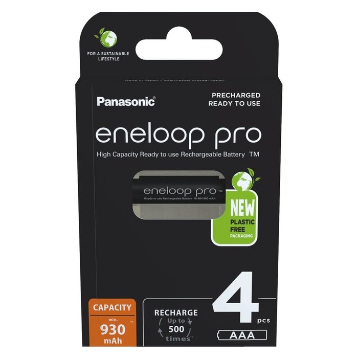 Eneloop AAA Oplaadbare batterijen 930 mAh 4 stuks Eneloop Pro