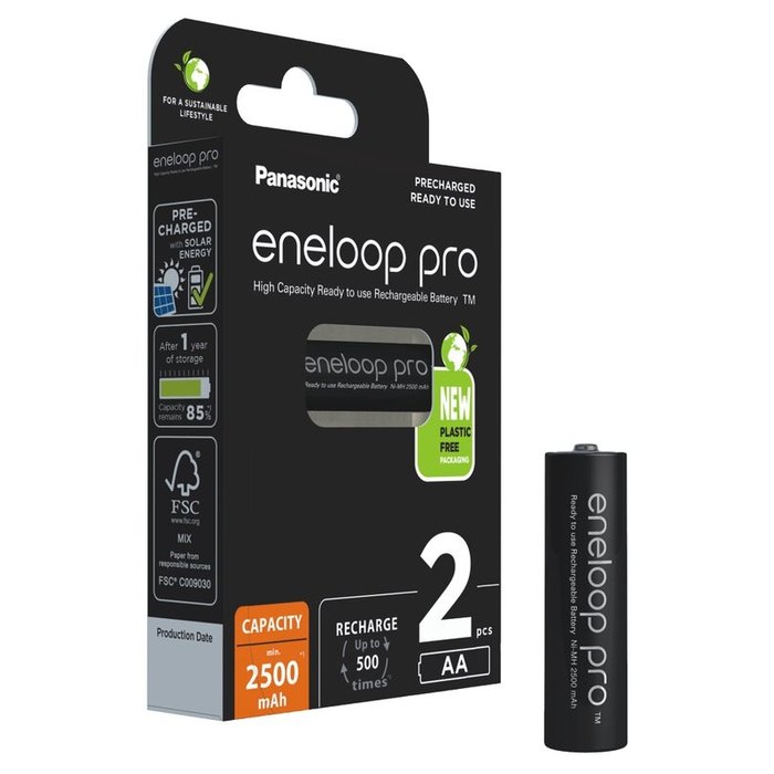 Eneloop Oplaadbare AA batterijen 2500 mAh 2 stuks Eneloop Pro