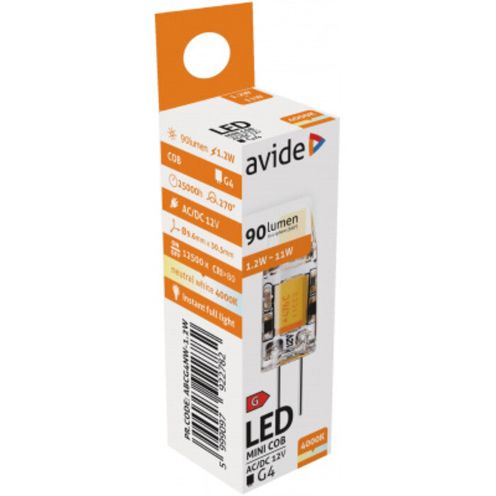 Avide LED 2.5W G4 SMB 3000K - 15 x 42 mm  warm wit