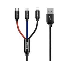 Baseus 3in1 USB-kabel - USB-C, Lightning, micro-USB 120cm Baseus