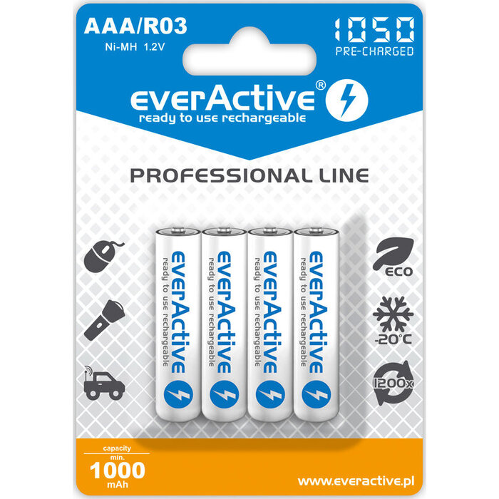 everActive Oplaadbare AAA 1000mAh  4 stuks