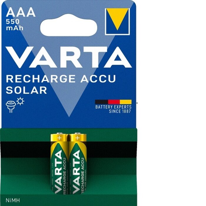 Varta AAA Oplaadbare Varta batterijen 550mAh 2 stuks  Solar