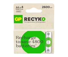 GP Batteries AA  2600mAh 4 stuks GP Recyko Oplaadbare batterijen