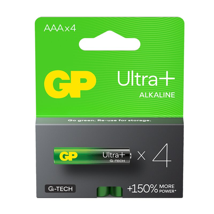 GP Batteries AAA Ultra + alkaline batterijen 4 stuks