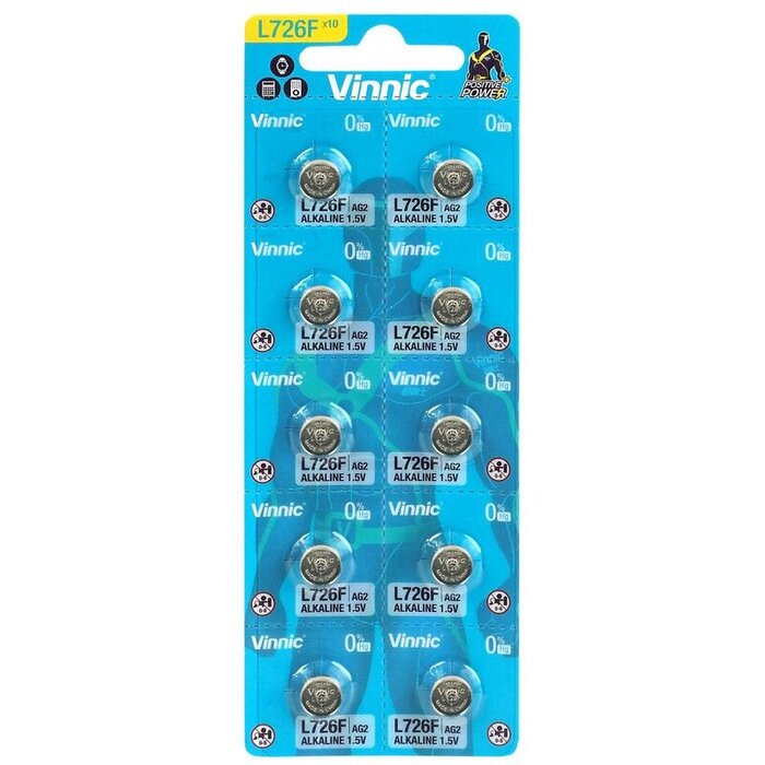 Vinnic AG2 -  L726 Alkaline 1batterijen 10 stuks