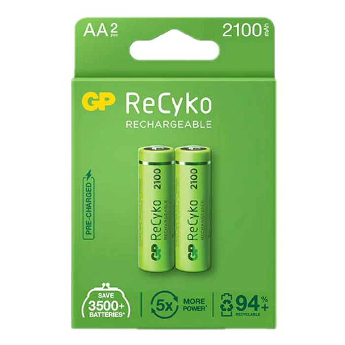 GP Batteries AA  2100mAh 2 stuks GP Recyko Oplaadbare batterijen