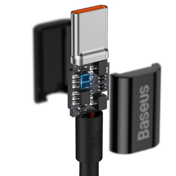 Baseus USB-C naar USB-C kabel Max 100 Watt - Zwart - 1 meter