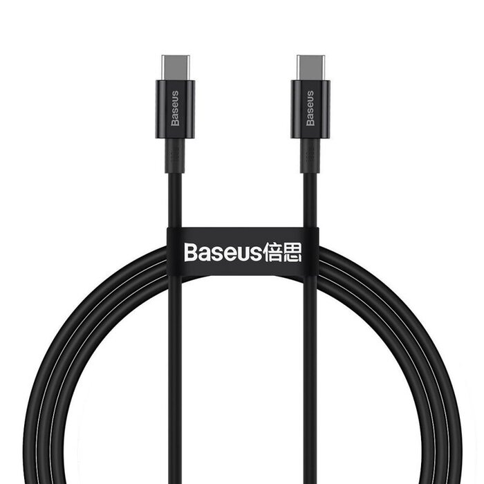 Baseus USB-C naar USB-C kabel Max 100 Watt - Zwart - 1 meter