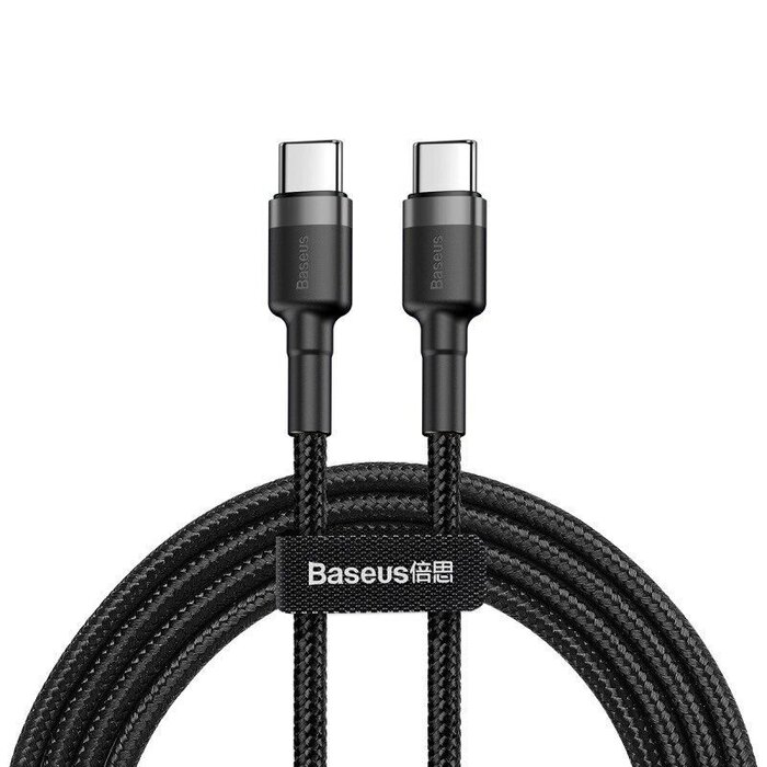 Baseus USB-C naar USB-C kabel Max 60 Watt - Zwart - 1 meter