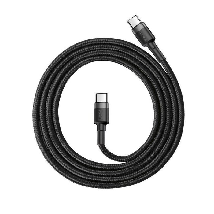 Baseus USB-C naar USB-C kabel Max 60 Watt - Zwart - 2 meter
