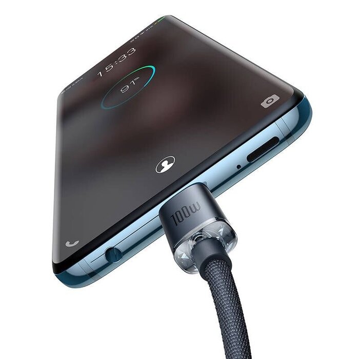 Baseus USB-C naar USB-C kabel Max 100 Watt - Crystal - 1 meter