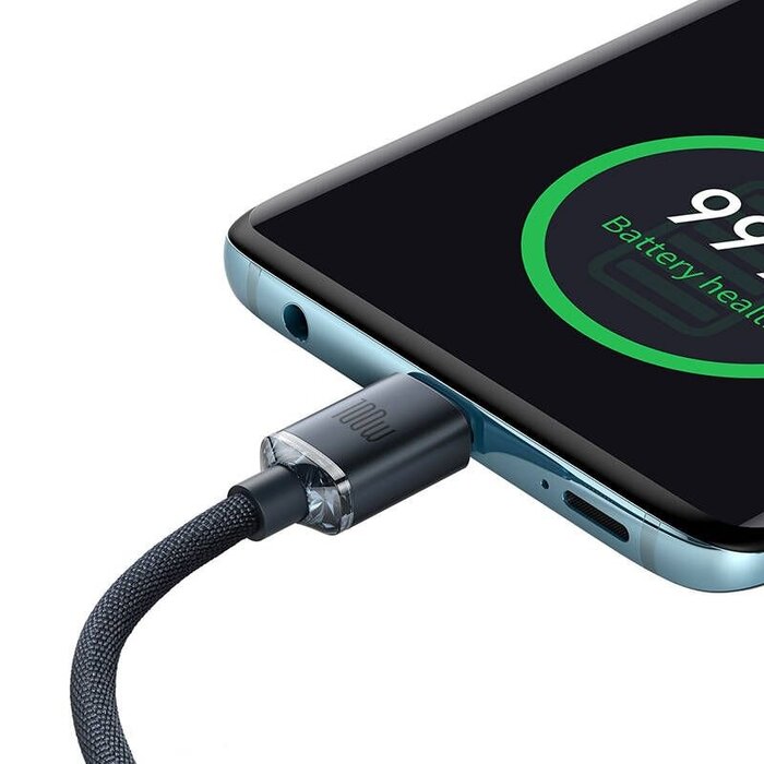 Baseus USB-C naar USB-C kabel Max 100 Watt - Crystal - 1 meter