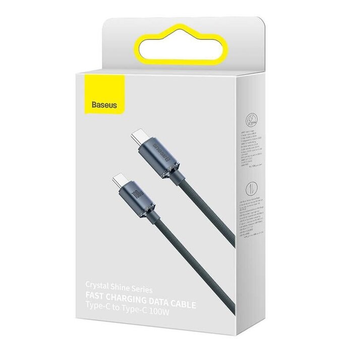 Baseus USB-C naar USB-C kabel Max 100 Watt - Crystal - 1 meter