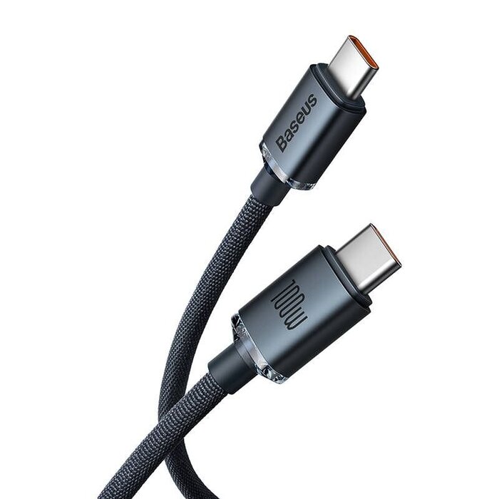 Baseus USB-C naar USB-C kabel Max 100 Watt - Crystal - 1 meter