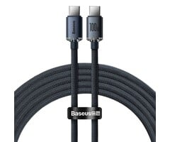 Baseus USB-C naar USB-C kabel Max 100 Watt - Crystal - 1 meter