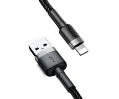 Baseus USB kabel - Lightning - 2A - 3 meter Grijs/Zwart