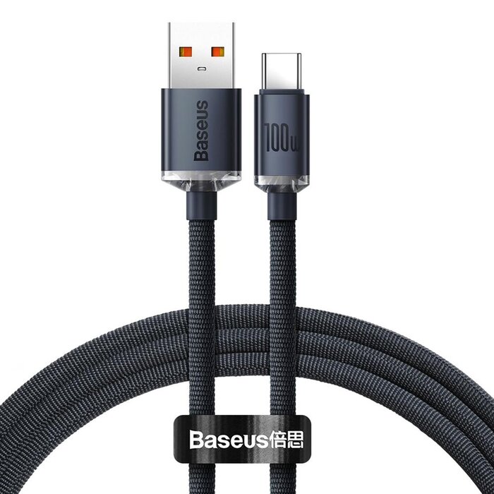 Baseus cable Crystal Shine USB - USB-C 1,2 m 100W black