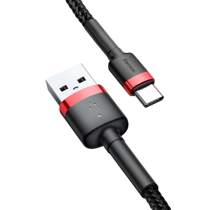 Baseus Basues USB - USB-C kabel 50 cm zwart / rood CATKLF-A91
