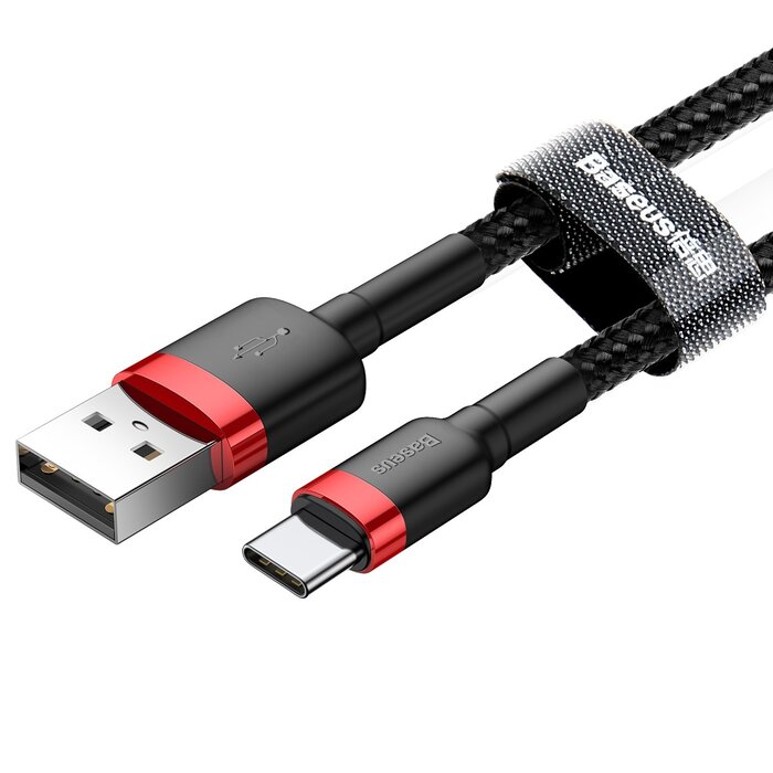 Baseus Basues USB - USB-C kabel 50 cm zwart / rood CATKLF-A91