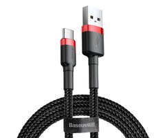 Baseus USB - USB-C kabel 100 cm zwart/rood CATKLF-B91