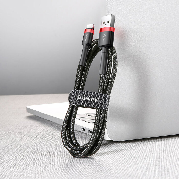 Baseus USB - USB-C kabel 200 cm zwart/rood CATKLF-C91