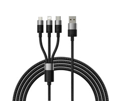 Baseus 3in1 USB-kabel - USB-C + Lightning +  micro-USB 120cm